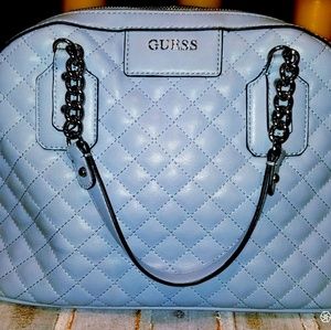 Guess handbag leather quilted baby blue